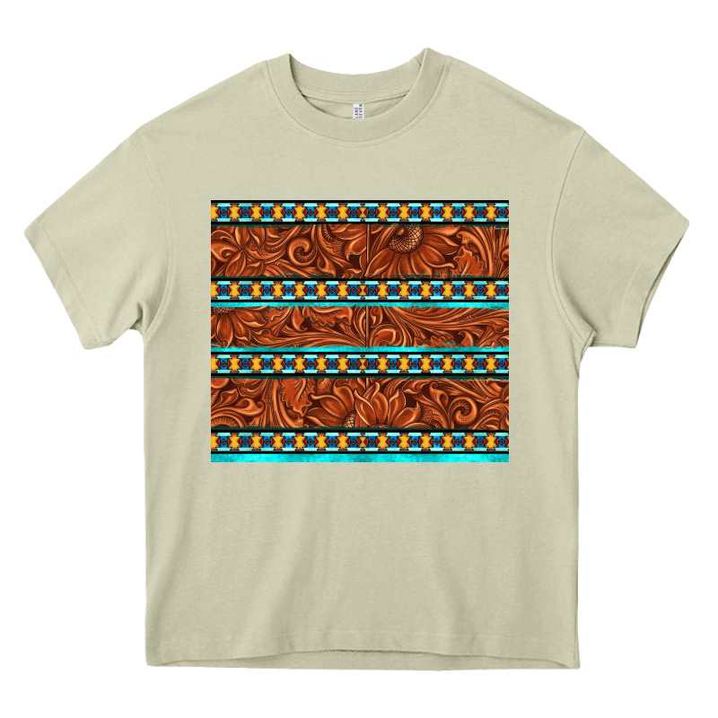 Tooled Leather And Aztec Heavy Core Tee by TumblerDesignByShophia | Teevron