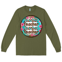 Army Green teacher vibe earrings Long Sleeve Tee - BundleAndBundleShop