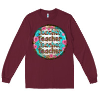 Burgundy teacher vibe earrings Long Sleeve Tee - BundleAndBundleShop