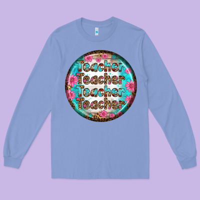 Teacher Vibe Earrings Long Sleeve Tee Designed By Bundleandbundleshop