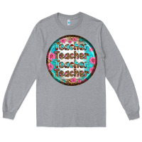 Heather Grey teacher vibe earrings Long Sleeve Tee - BundleAndBundleShop