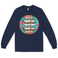 Navy teacher vibe earrings Long Sleeve Tee - BundleAndBundleShop