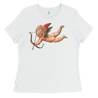 White cupid olivia Ladies Tee - OliviaCreatesArt