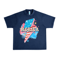 Navy Merica leopard lightning bolt Urban Heavy Tee - FaDigitalArtStudio