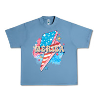 Pebble Blue Merica leopard lightning bolt Urban Heavy Tee - FaDigitalArtStudio