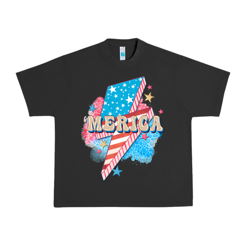 Merica Leopard Lightning Bolt Urban Heavy Tee by FaDigitalArtStudio | Teevron