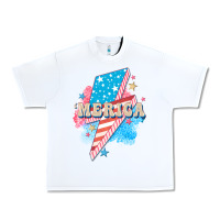 White Merica leopard lightning bolt Urban Heavy Tee - FaDigitalArtStudio