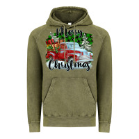 Vintage Olive Merry Christmas Truck With Gifts Vintage Hoodie - FaDigitalArtStudio
