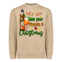 Mushroom take your vitamin c in christmas Heavyweight Sweatshirt - AdoDesignShop