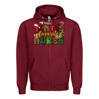 Burgundy santas favorite nurse Zipper Hoodie - AdoDesignShop
