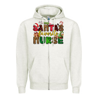 Oatmeal Heather santas favorite nurse Zipper Hoodie - AdoDesignShop