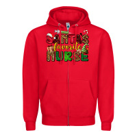 Red santas favorite nurse Zipper Hoodie - AdoDesignShop