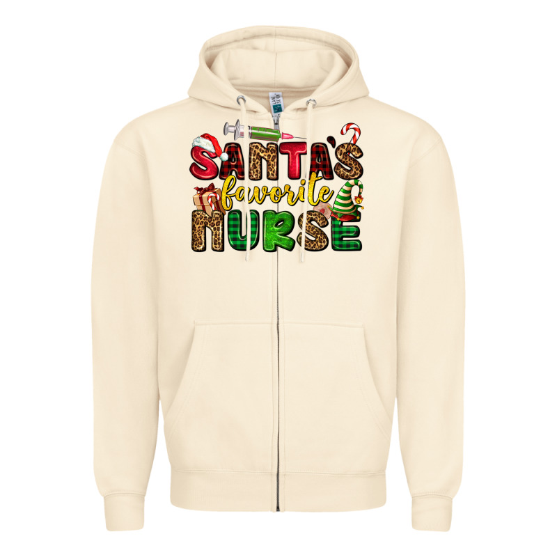 Santas Favorite Nurse Zipper Hoodie by AdoDesignShop | Teevron
