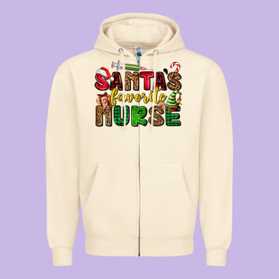 Santas Favorite Nurse Zipper Hoodie Designed By Adodesignshop