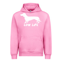 Fuchsia Pink Doxie Low Life Urban Hoodie - artisFamous