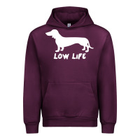 Mauve Wine Doxie Low Life Urban Hoodie - artisFamous