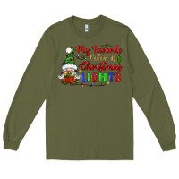 Army Green my favorite color is christmas lights Long Sleeve Tee - BundleAndBundleShop