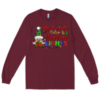 Burgundy my favorite color is christmas lights Long Sleeve Tee - BundleAndBundleShop