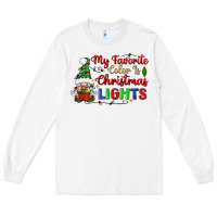 White my favorite color is christmas lights Long Sleeve Tee - BundleAndBundleShop