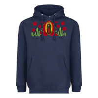 Navy lady of Guadalupe cactus rose Heavyweight Hoodie - JahusDesignShop