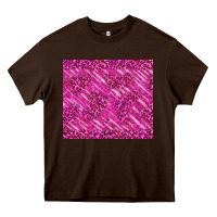Chocolate Brown pink glitter with leopard pattern Heavy Core Tee - TumblerDesignByShophia