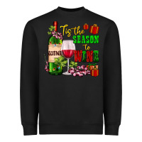 Black tis the season to wine Heavyweight Sweatshirt - AdoDesignShop