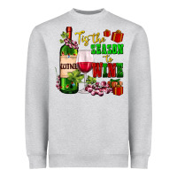 Heather Grey tis the season to wine Heavyweight Sweatshirt - AdoDesignShop