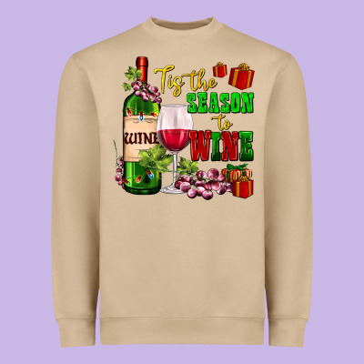 Tis The Season To Wine Heavyweight Sweatshirt Designed By Adodesignshop