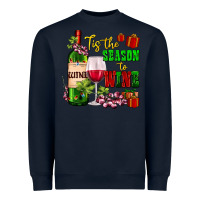 Navy tis the season to wine Heavyweight Sweatshirt - AdoDesignShop