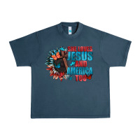 Midnight Navy She love Jesus and America too Urban Heavy Tee - FaDigitalArtStudio