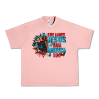 Salmon She love Jesus and America too Urban Heavy Tee - FaDigitalArtStudio