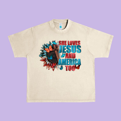 She Love Jesus And America Too Urban Heavy Tee Designed By Fadigitalartstudio