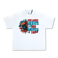 White She love Jesus and America too Urban Heavy Tee - FaDigitalArtStudio