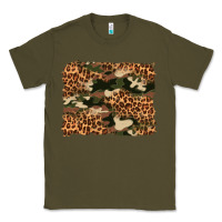 Army Green camouflage and leopard background Classic Tee - Artiststas