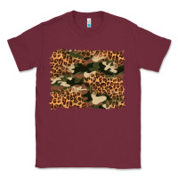 Burgundy camouflage and leopard background Classic Tee - Artiststas