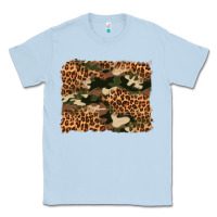 Dusty Blue camouflage and leopard background Classic Tee - Artiststas