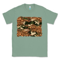 Sage camouflage and leopard background Classic Tee - Artiststas