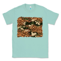 Seafoam camouflage and leopard background Classic Tee - Artiststas