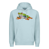 Blue Mist red eyed tree frog Premium Hoodie - LillyAllenDesigns