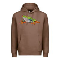 Chestnut red eyed tree frog Premium Hoodie - LillyAllenDesigns