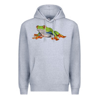 Heather Grey red eyed tree frog Premium Hoodie - LillyAllenDesigns
