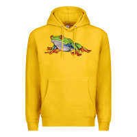 Lemon red eyed tree frog Premium Hoodie - LillyAllenDesigns