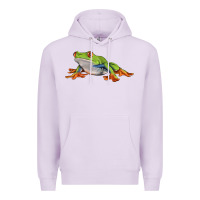 Lilac red eyed tree frog Premium Hoodie - LillyAllenDesigns