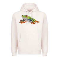 Pale Pink red eyed tree frog Premium Hoodie - LillyAllenDesigns
