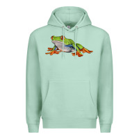 Seafoam red eyed tree frog Premium Hoodie - LillyAllenDesigns