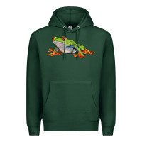 Sports Green red eyed tree frog Premium Hoodie - LillyAllenDesigns