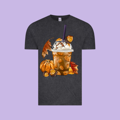 Pumpkin Spice Coffee Vintage Tee Designed By Fadigitalartstudio