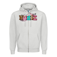 Dove Grey nurse with nurse element Zipper Hoodie - AdoDesignShop