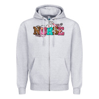Heather Grey nurse with nurse element Zipper Hoodie - AdoDesignShop