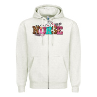 Oatmeal Heather nurse with nurse element Zipper Hoodie - AdoDesignShop